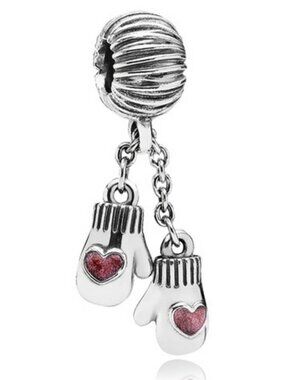 Genuine PANDORA 791181EN46 "Winter Mittens Dangle Charm" Charm